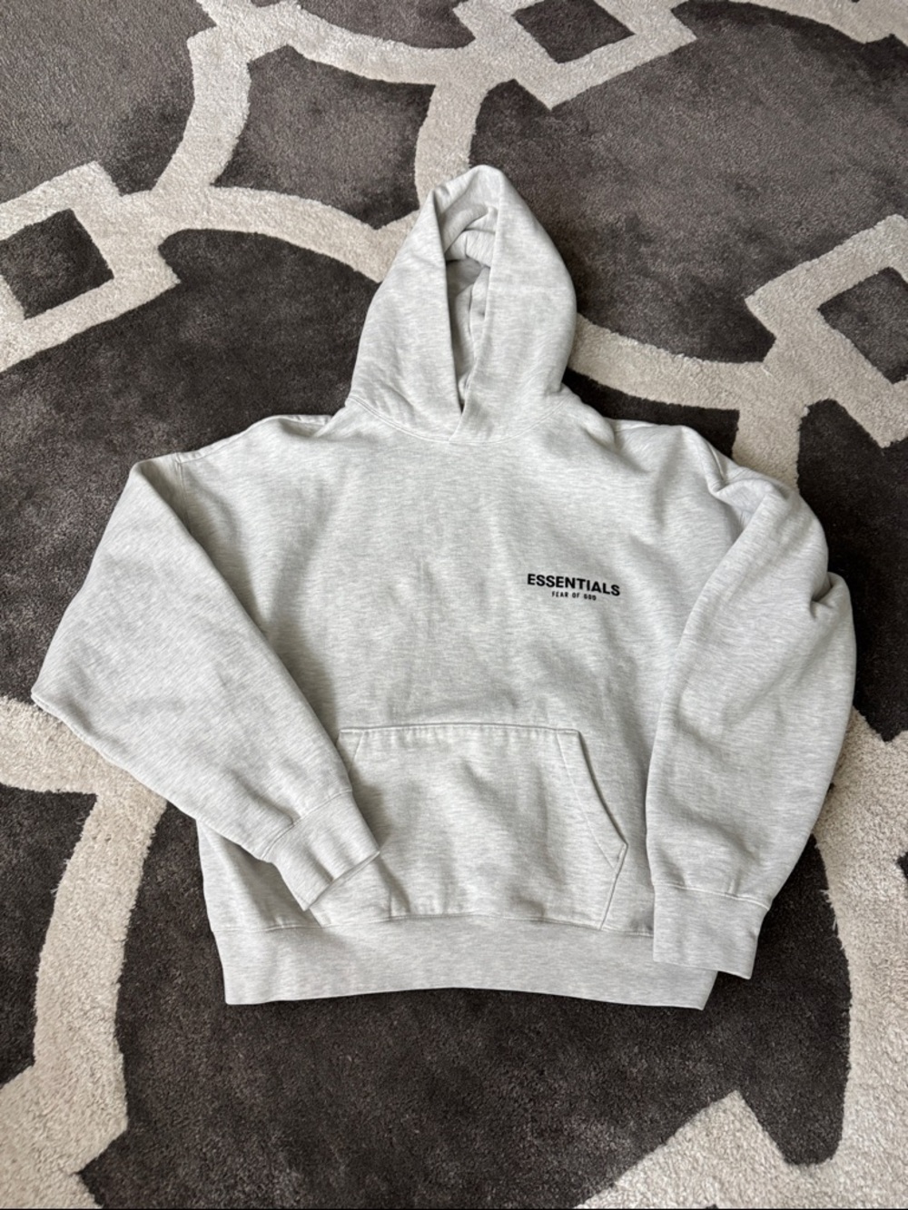 ESSENTIALS Light Gray Men's Pullover Hoodie